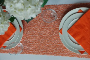 Servietter og bordløber, orange