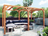 Klassisk pergola i limtræ skaber det skønneste rum i haven eller på terrassen
